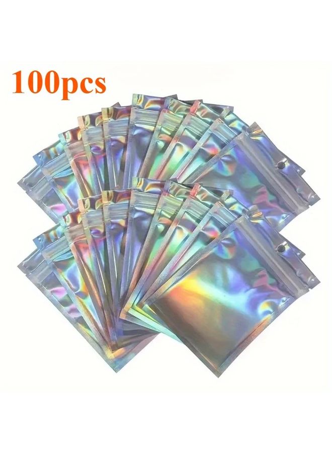 100 حزمة 4.33 × 6.3 بوصة أكياس البولي إيثيلين ذاتية الغلق أكياس تخزين قابلة لإعادة الاستخدام للمجوهرات والأدوات والمستلزمات - Image 1
